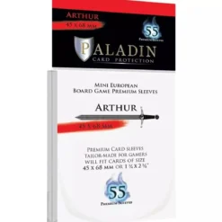 Arthur 45x68mm - Lot de 55 Protège-Cartes Mini-Euro - Paladin