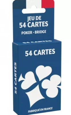 Jeu de 54 Cartes - Ducale Dos Bleu ou Rouge