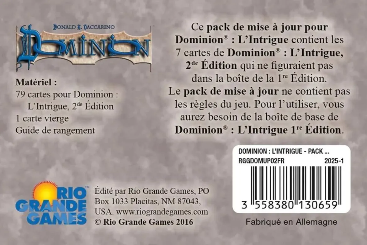 L'Intrigue - Pack de Mise à Jour (Ext. Dominion Seconde Édition)