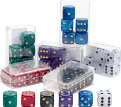 Lot de 6 x 6 Dés Colorés (16mm)