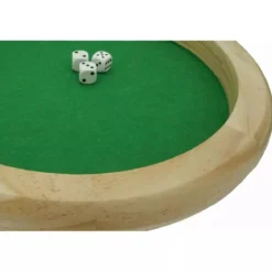 Piste de dés en bois 35cm + 5 Dés