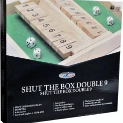 Shut The Box Double 9 en bois avec 4 dés
