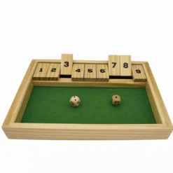 Shut The Box 9 en bois avec 2 dés
