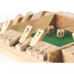 Shut The Box 10 en bois avec 2 dés