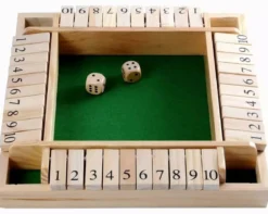 Shut The Box 10 en bois avec 2 dés