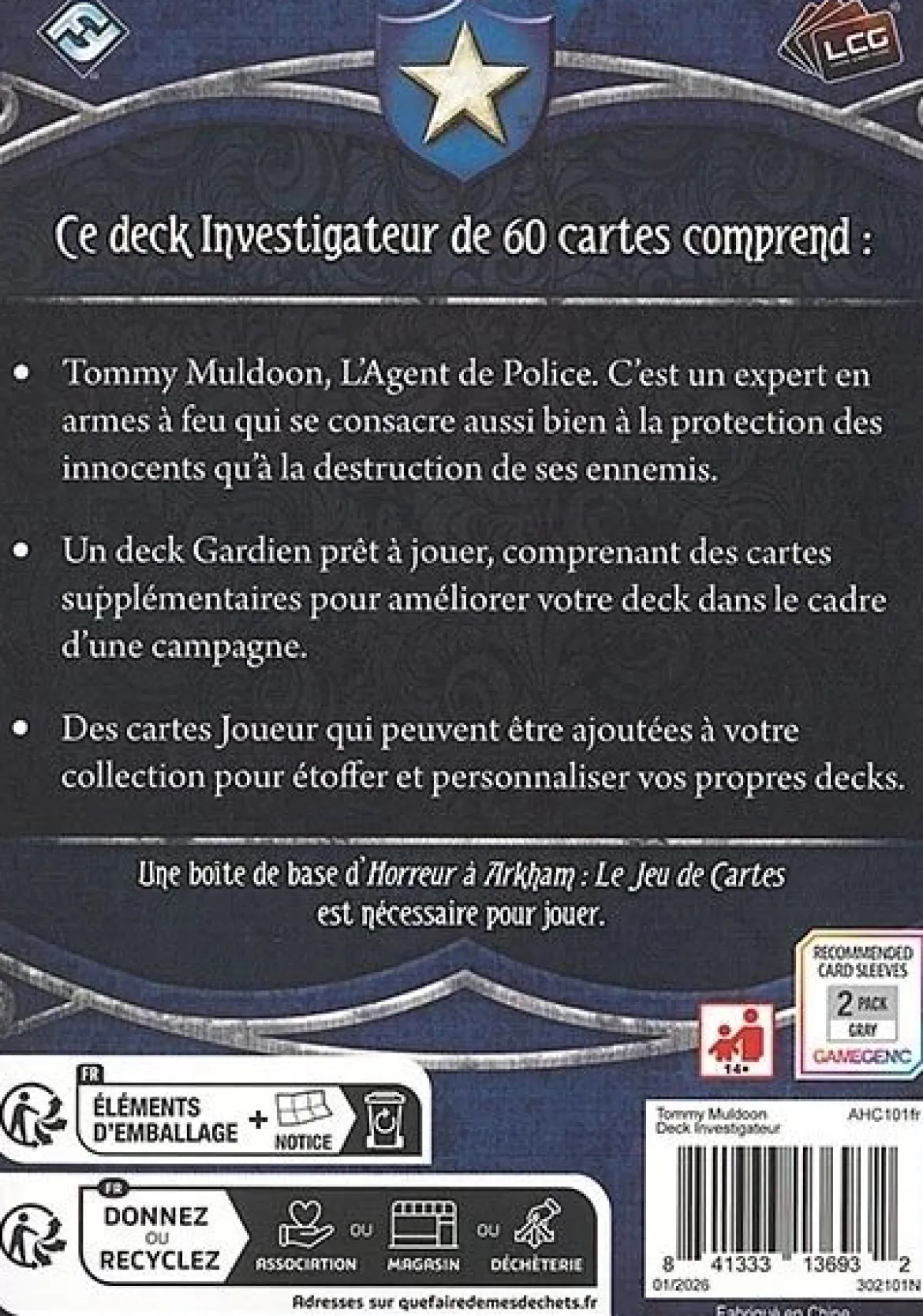 Tommy Muldoon - Deck Investigateur (Horreur à Arkham JCE)