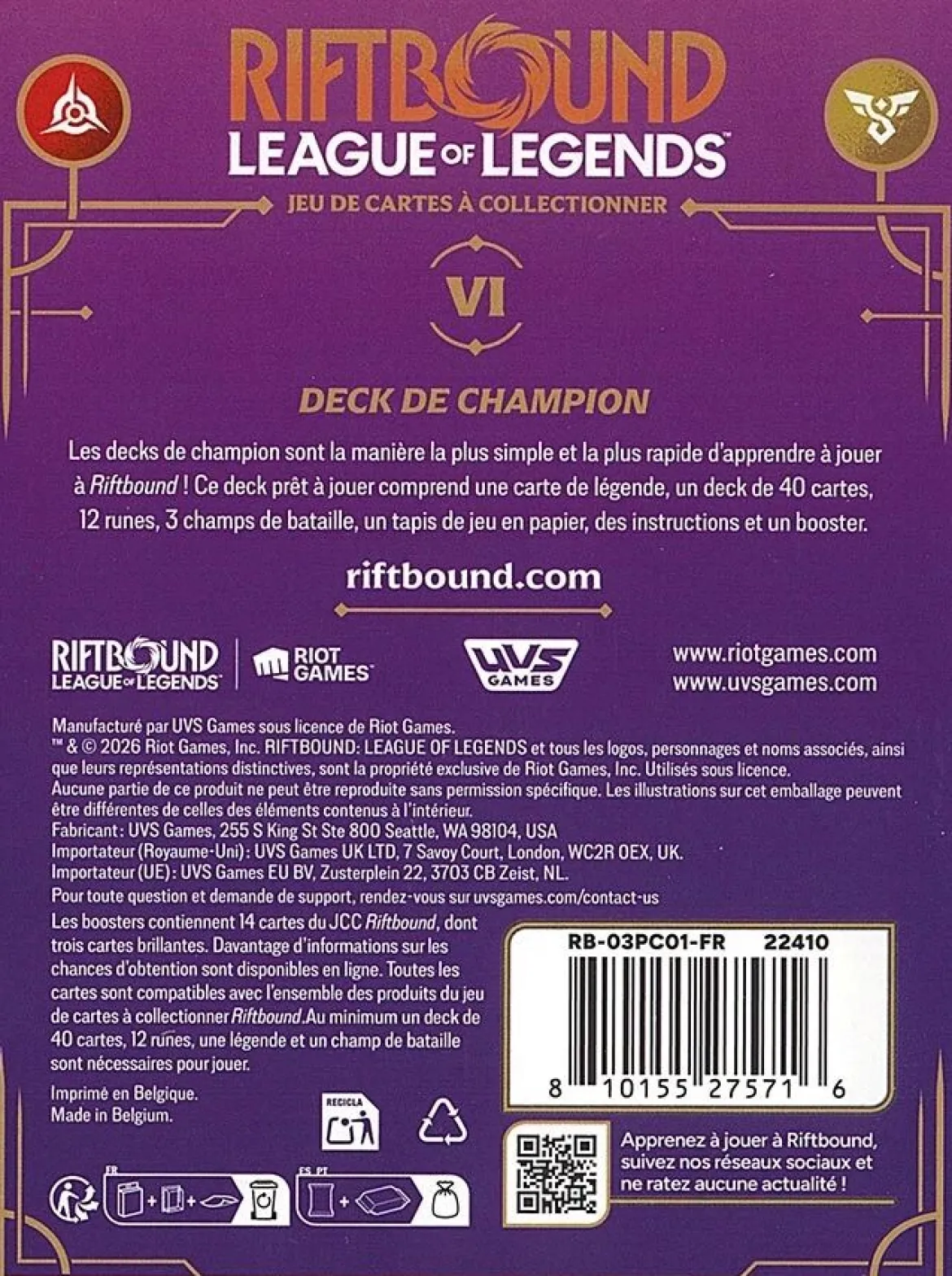 Vi - Riftbound - Deck de Champion