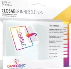 64x89mm - Lot de 100 protège-cartes Closable Inner Sleeves - Gamegenic