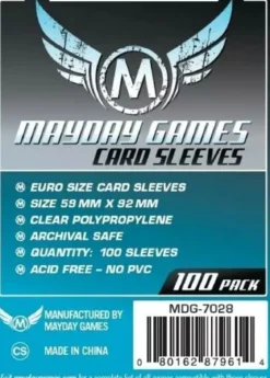 59x92mm - Lot de 100 protège-cartes Euro - Mayday Games