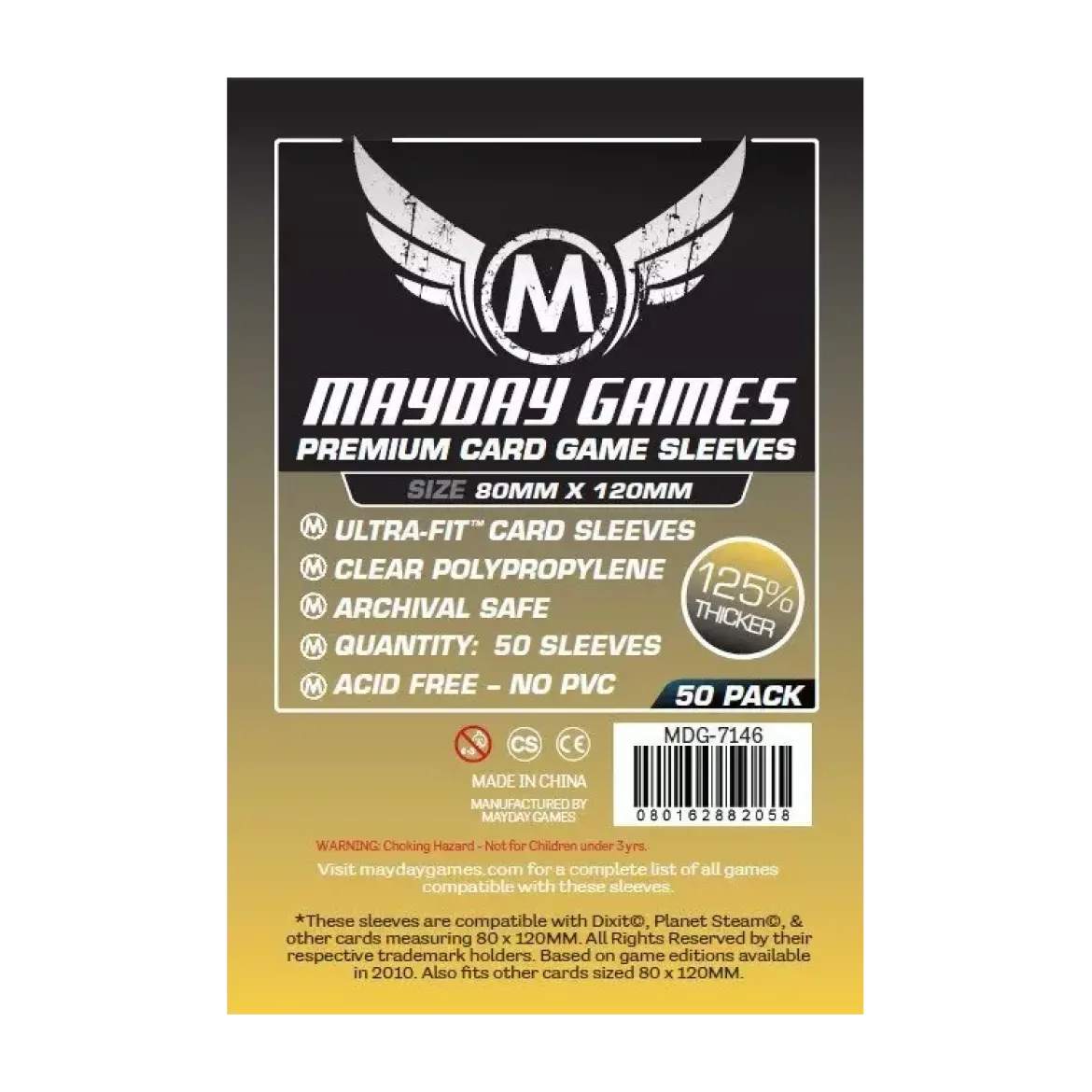 80x120mm - Lot de 50 protège-cartes Format Dixit Premium - Mayday Games
