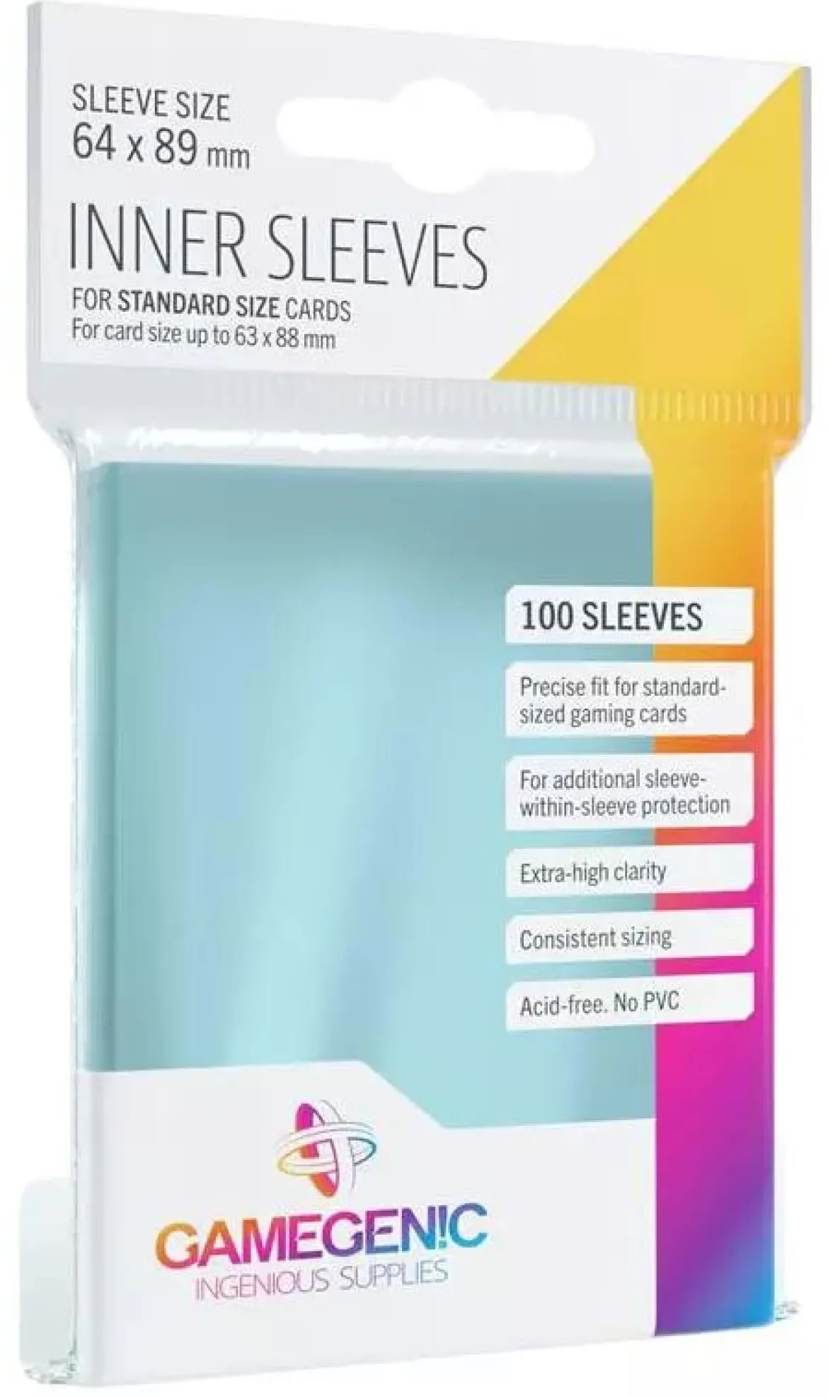 64x89mm - Lot de 100 protège-cartes Inner Standard - Gamegenic