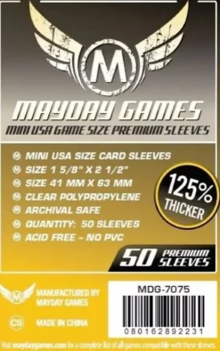 41x63mm - Lot de 50 protège-cartes Premium Mini USA - Mayday Games