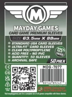 63.5x88mm - Lot de 50 protège-cartes Premium - Mayday Games