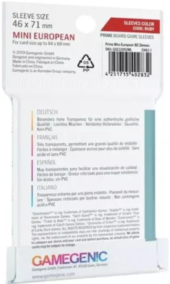 46x71mm - Lot de 50 protège-cartes Prime Mini Euro - Gamegenic