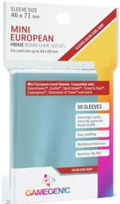 46x71mm - Lot de 50 protège-cartes Prime Mini Euro - Gamegenic