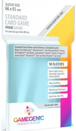 66x91mm - Lot de 50 protège-cartes Prime Standard - Gamegenic