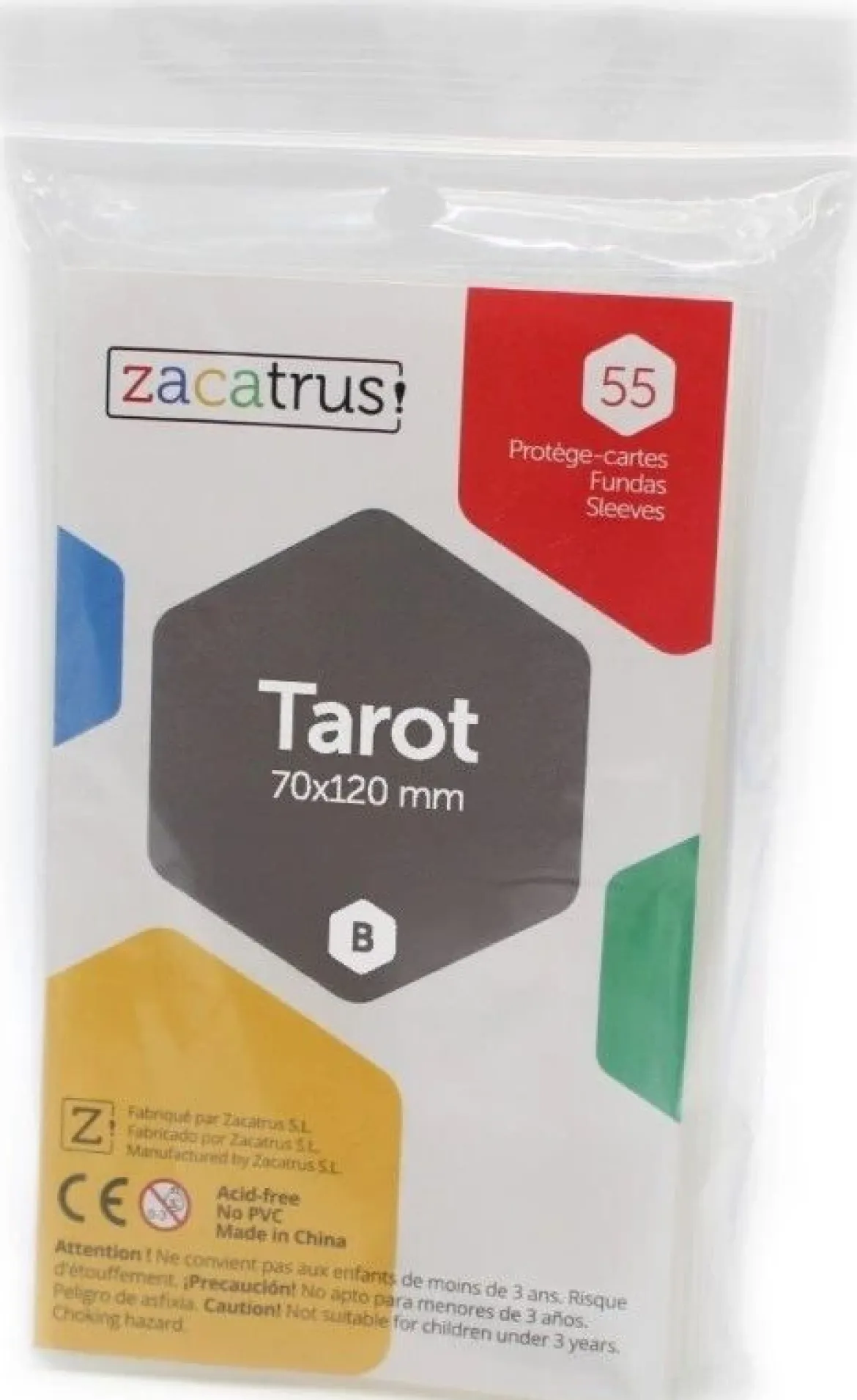 70x120mm - Lot de 55 protège-cartes Tarot - Zacatrus