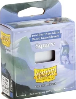 70x70mm - 100 Protège-cartes Carré Clear/Non-Glare - Dragon Shield