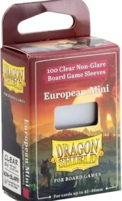 45x68mm - 100 Protège-cartes Small Mini-Euro Clear/Non-Glare - Dragon Shield
