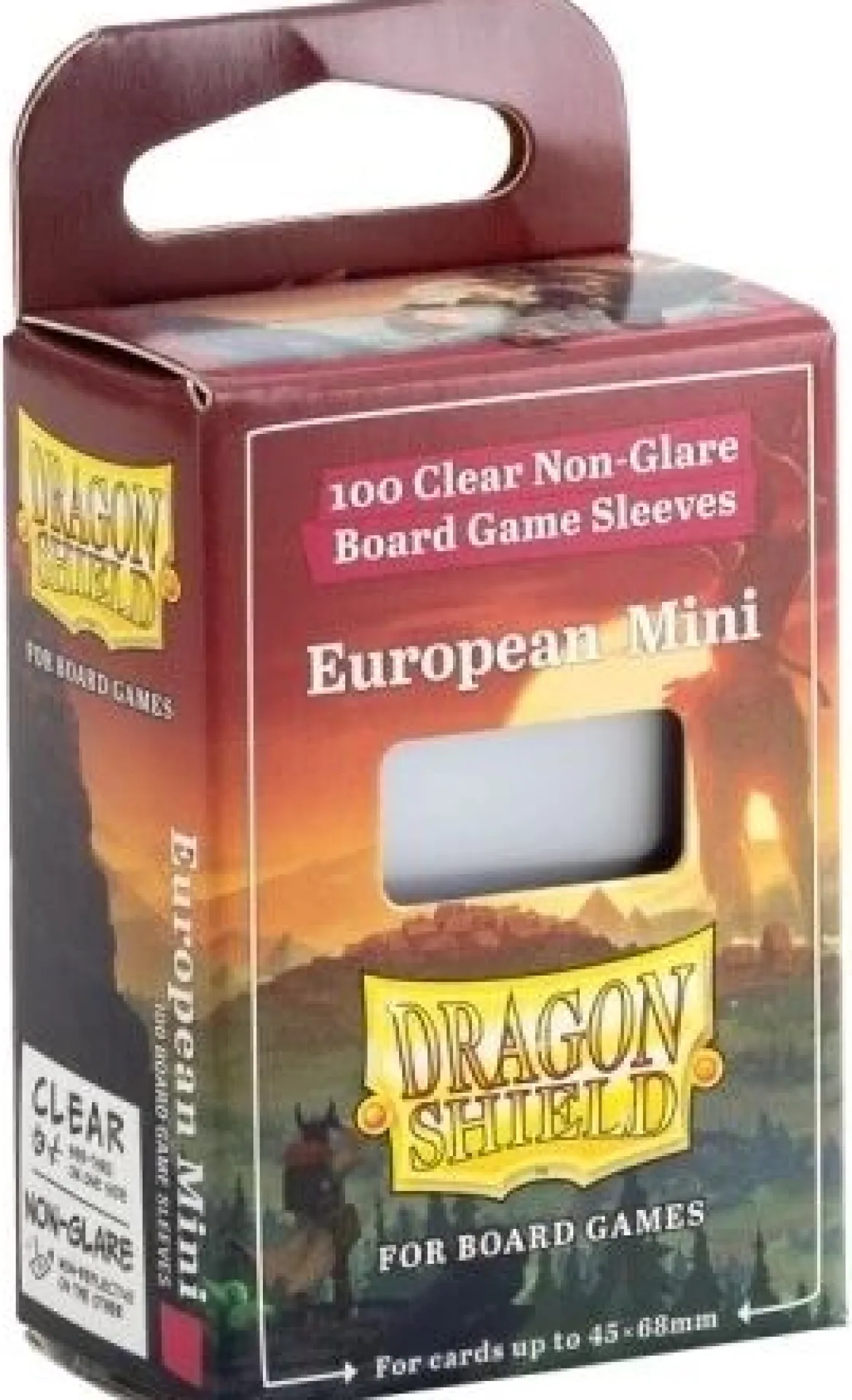 45x68mm - 100 Protège-cartes Small Mini-Euro Clear/Non-Glare - Dragon Shield