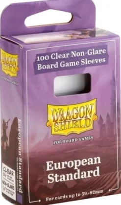 59x92mm - 100 Protège-cartes Standard Euro Clear/Non-Glare - Dragon Shield