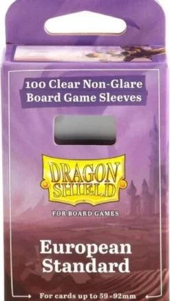 59x92mm - 100 Protège-cartes Standard Euro Clear/Non-Glare - Dragon Shield