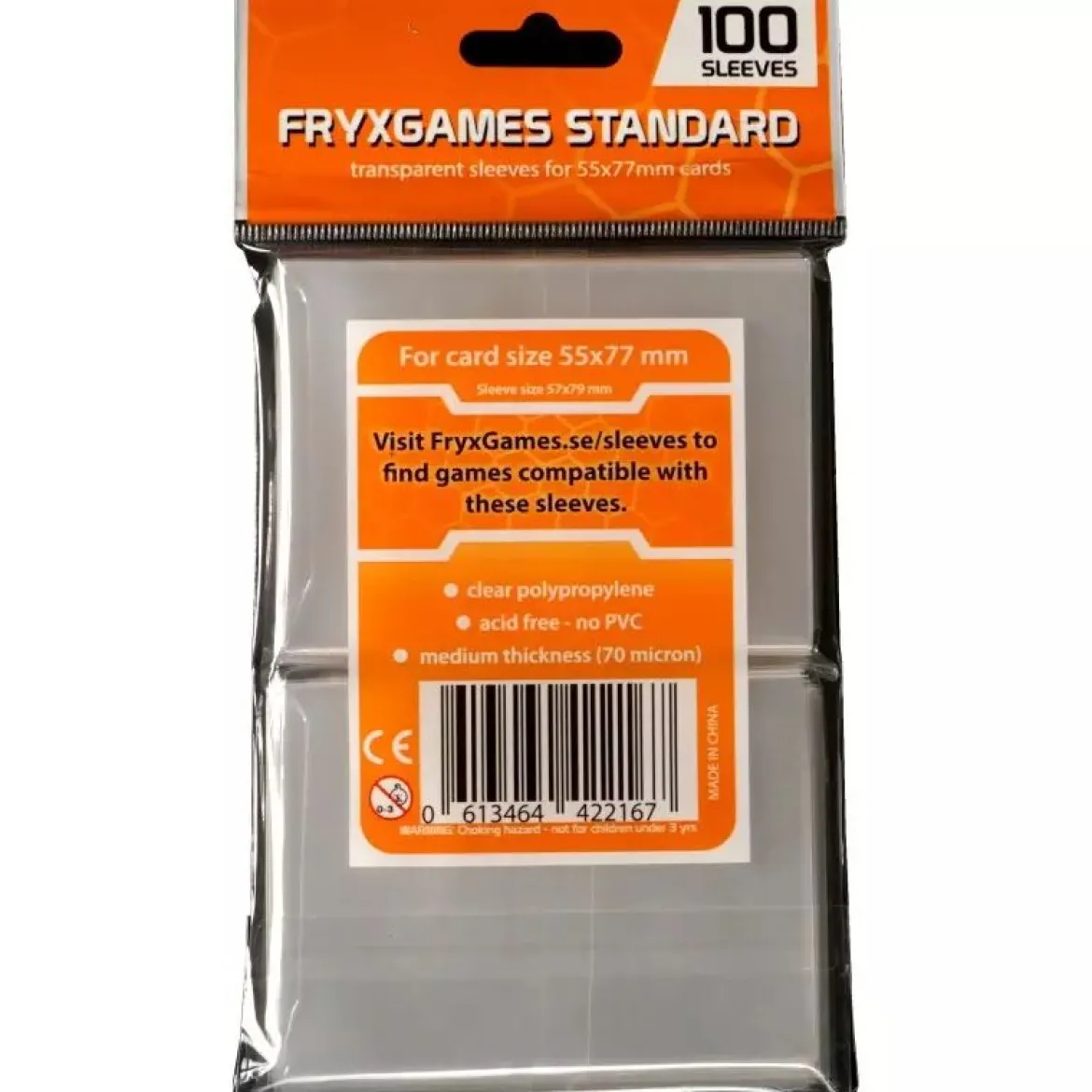 55x77mm (x100) - Fryxgames Standard Sleeves